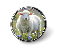 Sheep Lapel Pin Exquisite Fashion Brooches Personalized Button Badge Novelty Unique Cute Button Pins Round Badge Pin Metal Brooch Pins for Backpack Bags Jacket