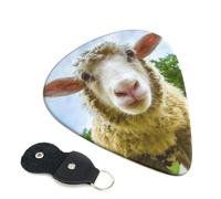 Sheep Looking Camera Guitar Picks, 6 Pcs Guitar Plectrums double-sided printing, suitable for acoustic, electric and bass guitars, including 0.46 mm 0.71 mm 0.96 mm