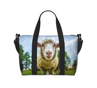 Sheep Looking Camera Handheld Crossbody Travel Bag Single Shoulder Handbag Sports and Fitness Bag Travel Luggage Bag