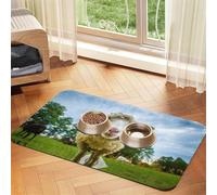 Sheep Looking Camera Printed Pet Bowl Mats, Non-Slip And Tasteless Dog And Cat Feeding Mats