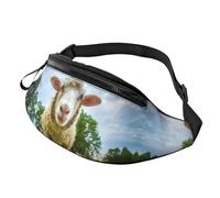 Sheep Looking Camera Waist Bag Bumbags for Men Women, Print Polyester Waist Pack for Travel Walking Sport with Adjustable Strap