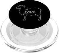 Sheep Love Minimalist Line Art Cute Farm Animal Wool Lover PopSockets PopGrip for MagSafe