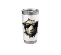 Sheep Lover Lamb Portrait Shepherd Farmer Stainless Steel Insulated Tumbler
