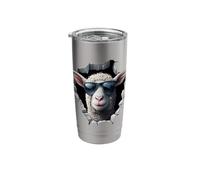 Sheep Lover Lamb Portrait Shepherd Farmer Stainless Steel Insulated Tumbler
