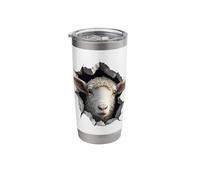 Sheep Lover Lamb Portrait Shepherd Farmer Stainless Steel Insulated Tumbler