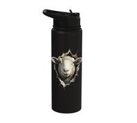 Sheep Lover Lamb Portrait Shepherd Farmer Stainless Steel Insulated Water Bottle