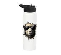 Sheep Lover Lamb Portrait Shepherd Farmer Stainless Steel Insulated Water Bottle