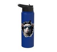 Sheep Lover Lamb Portrait Shepherd Farmer Stainless Steel Insulated Water Bottle