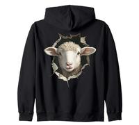 Sheep Lover Lamb Portrait Shepherd Farmer Zip Hoodie