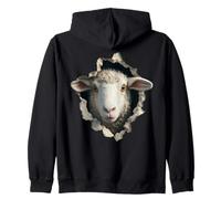 Sheep Lover Lamb Portrait Shepherd Farmer Zip Hoodie