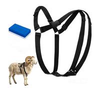 Sheep Mating Crayon Block Marker, Adjustable Leather Nylon Ram Marking Harness for Ram Breeding/Marking Harness Goat Strap with Crayon (Blue)