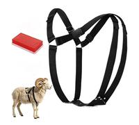 Sheep Mating Crayon Block Marker, Adjustable Leather Nylon Ram Marking Harness for Ram Breeding/Marking Harness Goat Strap with Crayon (Red)