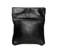 Sheep Nappa Leather Snap Top Coin Purse with Spring Lock, Soft Unisex Change Wallet, Compact & Spacious Design. Black