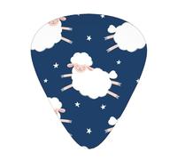 Sheep On A Starry Sky,12 Pcs Guitar Pick,3 Different Thickness Plectrums for Acoustic Guitar Bass Ukulele (0.46mm 0.96mm 0.71mm)