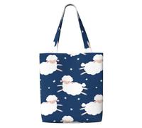 Sheep On A Starry Sky,Reusable Grocery Bags Shopping Tote Bags Large Capacity Canvas Shoulder bag
