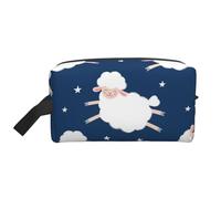 Sheep On A Starry SkyLarge Capacity Cosmetic Organizer，Travel Makeup Bag for Women