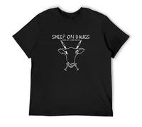 Sheep On Drugs Best of A Bad Album Men's T-Shirt Black Unisex Mens Tees XXL