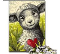 Sheep on The Grassland 1000 Piece Jigsaw Puzzles for Adults & Teens, Stress Reliever Staycation Kill Time Enhance Love between Couples (size 26x38cm)