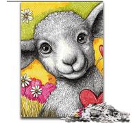 Sheep on The Grassland Adult Jigsaw Puzzles 1000 Pieces, for Educational Game Challenge Toy Birthday Present, Gifts, Wall Art (size 50x75cm)