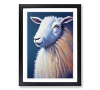 Sheep Painting Vol.1 Framed Print | A2 Black Framed Wall Art | Ready to Hang | Modern Animal Picture | Living Room Bedroom Lounge Office
