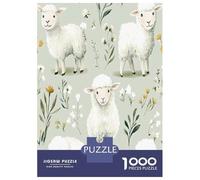 Sheep Pattern Jigsaw Puzzle 1000 Piece Jigsaw Puzzle Paper for Adults Floral Element Relax 52x38cm/1000pcs