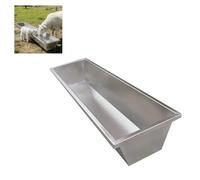 Sheep/Pig/Cattle Feeder Trough, Large Capacity Livestock Feeding Trough Tub Hold 8/16/ 30 Gal, Reusable Hay Feeder Waterers Outdoor (50cm,Silver)