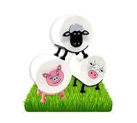 Sheep, Pig & Cow Toilet Roll Holder (Set of 3) - Standing Toilet Roll Holder, No Drilling Required, Toilet Paper Holder Animal Motifs as Storage or as a Gift - Made by R-Satz Shop