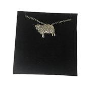Sheep PP-A36 English Pewter on a Silver Platinum Plated Necklace 18"