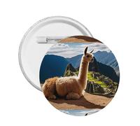 Sheep -Print Custom Round Enamel Pin - Alloy Metal Lapel Badge For Jacket, Bag, Gift Idea.