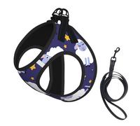 Sheep Print Harness Leash Set For Cat And Small Dog, Adjustable, Reflective, And Escape-Proof Vest With Soft Breathable Mesh Lining