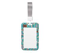 Sheep Print Id Card Holder,Badge Holder with Lanyard,Work Pass Protector for Office Staff School Nurse