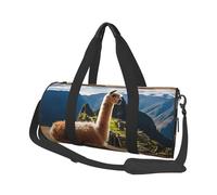 Sheep -Print Round Travel Bag Large Capacity Duffel with Multiple Pockets Lightweight Foldable for Gym Weekend Trips.