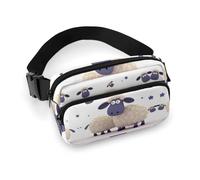 Sheep Printed Fanny Pack Fanny Packs for Women Men,Crossbody Bag Large Chest Bag with Adjustable Strap for Outdoors Workout Traveling Casual Running, Sheep, 20x13cm