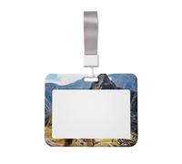 Sheep Printed ID Badge Holder with Lanyard, Clear Plastic Badge Holder for Work, School, Hospital, Security - Water Resistant & Dirt Proof