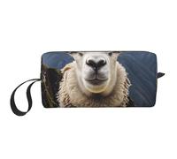 Sheep Printed Makeup Bag with Handle, Lightweight Portable Cosmetic Organiser for Travel, Gym & Daily Use â€“ Gift for Women Girls