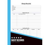 Sheep Record Keeping Log Book: 8.5x11 inches or A4 | 110 Pages