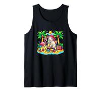 Sheep Relaxing On Beach Funny Summer Vacation Hawaiian Tank Top