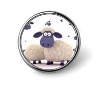 Sheep Round Badge Cute Enamel Lapel Pin Brooches Button Pin Personalized Clothing Decoration Unisex Badge Holder Hats Bags Shirts Decor