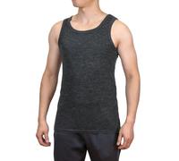 SHEEP RUN 100% Merino Wool Men's Lightweight Moisture Wicking Breathable Tank Top, Dark Grey, XL