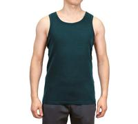 SHEEP RUN 100% Merino Wool Men's Lightweight Moisture Wicking Breathable Tank Top, Forest, Medium