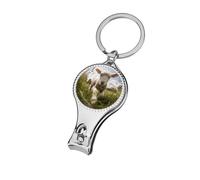 Sheep Running on Grass Nail Clipper Curved Blades with Nail File Sharp and Sturdy,Nail Clippers for Salon Home Nail Art, Toenail Clippers Pedicure Tools for Feet for Men & Women