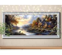 Sheep,Scenery Diamond Painting Kits,5D DIY Diamond Art Kits for Adults,Full Drill Gem Embroidery Arts Crafts Painting Pictures by Numbers 80x160cm,Diamond Art for Kids Gifts Home Wall Decor 58Y-6822