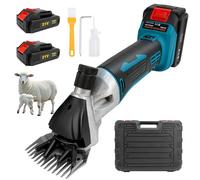 Sheep Scissors, 500 W Professional Electric Sheep Scissors, Electric Sheep Shearing Machine, Professional Clippers with 6 Speed Adjustable, Battery Shepherd Clippers with 2 Batteries for Sheep/Goats