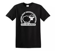 Sheep SHAGGERS Association | Funny Welsh Wales Adult | Joke Men's T-Shirt TEE TOP(Black,S)