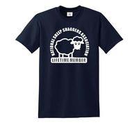 Sheep SHAGGERS Association | Funny Welsh Wales Adult | Joke Men's T-Shirt TEE TOP(Navy,XXL)