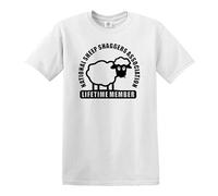 Sheep SHAGGERS Association | Funny Welsh Wales Adult | Joke Men's T-Shirt TEE TOP(White,L)