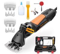 Sheep Shears 550W, Professional Electric Sheep Shearing Clippers with 2 Sets of Blades, 6 Speeds Farm Livestock Grooming Kit, Heavy Duty Sheep Clippers for Thick Coat Animal Sheep Goats Cattle Alpacas