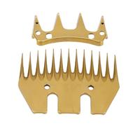 Sheep Shears Replacement Blades Premium High Carbon Steel 13 Tooth Straight Blade Efficient Wool Shearing for Sheep Llamas Alpacas Gold Color 7mm Spacing 2 Pack