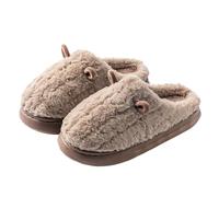 Sheep Slippers Women Bunny Ear Slippers Cute Plush Slipper Cozy Faux Fur Lined Slipper Slip On Chunky Sole Sliders Warm Bedroom Sliders Solid Colour Daily Wear Slides For Indoor Outoor