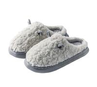 Sheep Slippers Women Bunny Ear Slippers Cute Plush Slipper Cozy Faux Fur Lined Slipper Slip On Chunky Sole Sliders Warm Bedroom Sliders Solid Colour Daily Wear Slides For Indoor Outoor